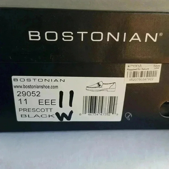 BOSTONIAN PRESCOTT BLACK DRESS SHOE 11 EEE - Picture 5 of 8